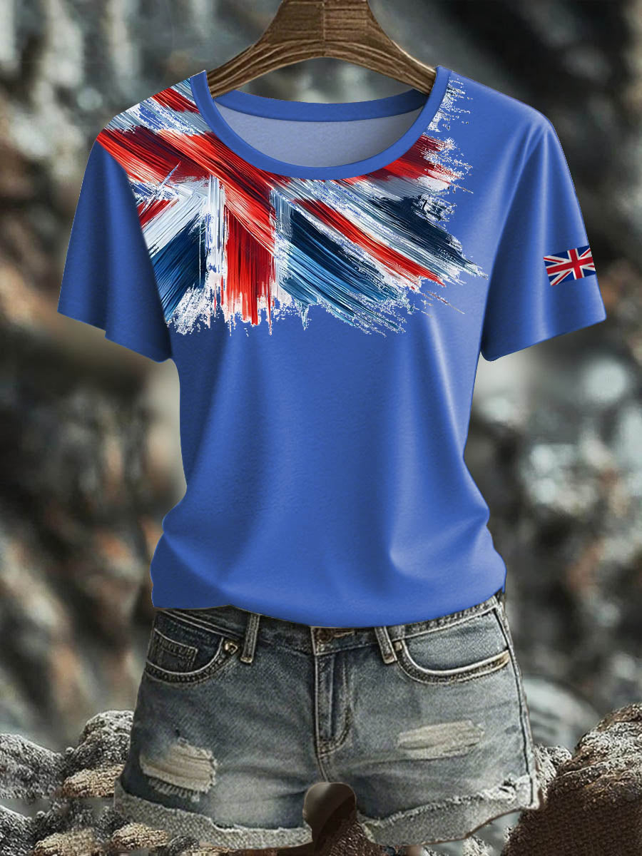 Women's British Short-Sleeved Printed T-shirt