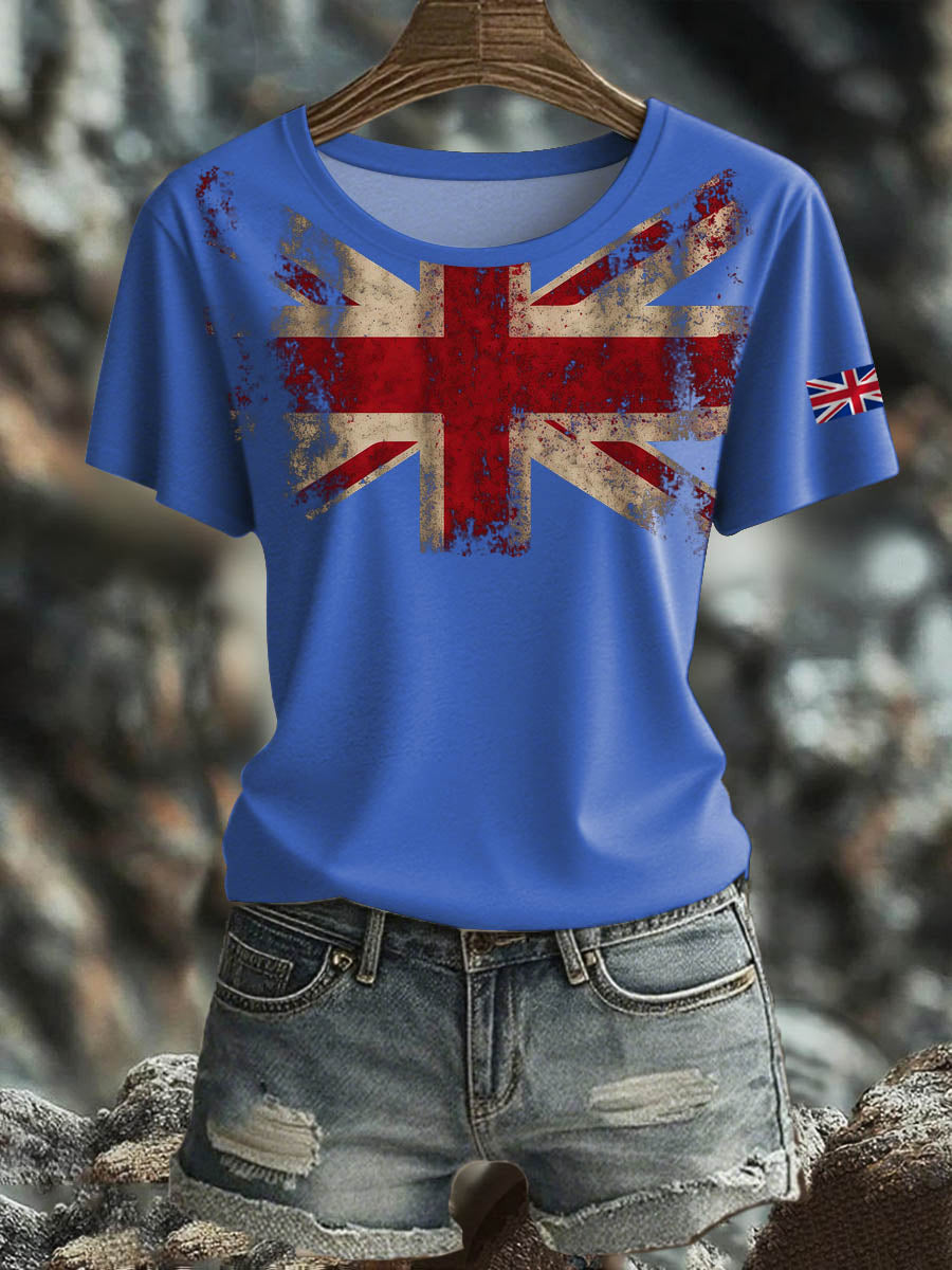 Women's British Short-Sleeved Printed T-shirt