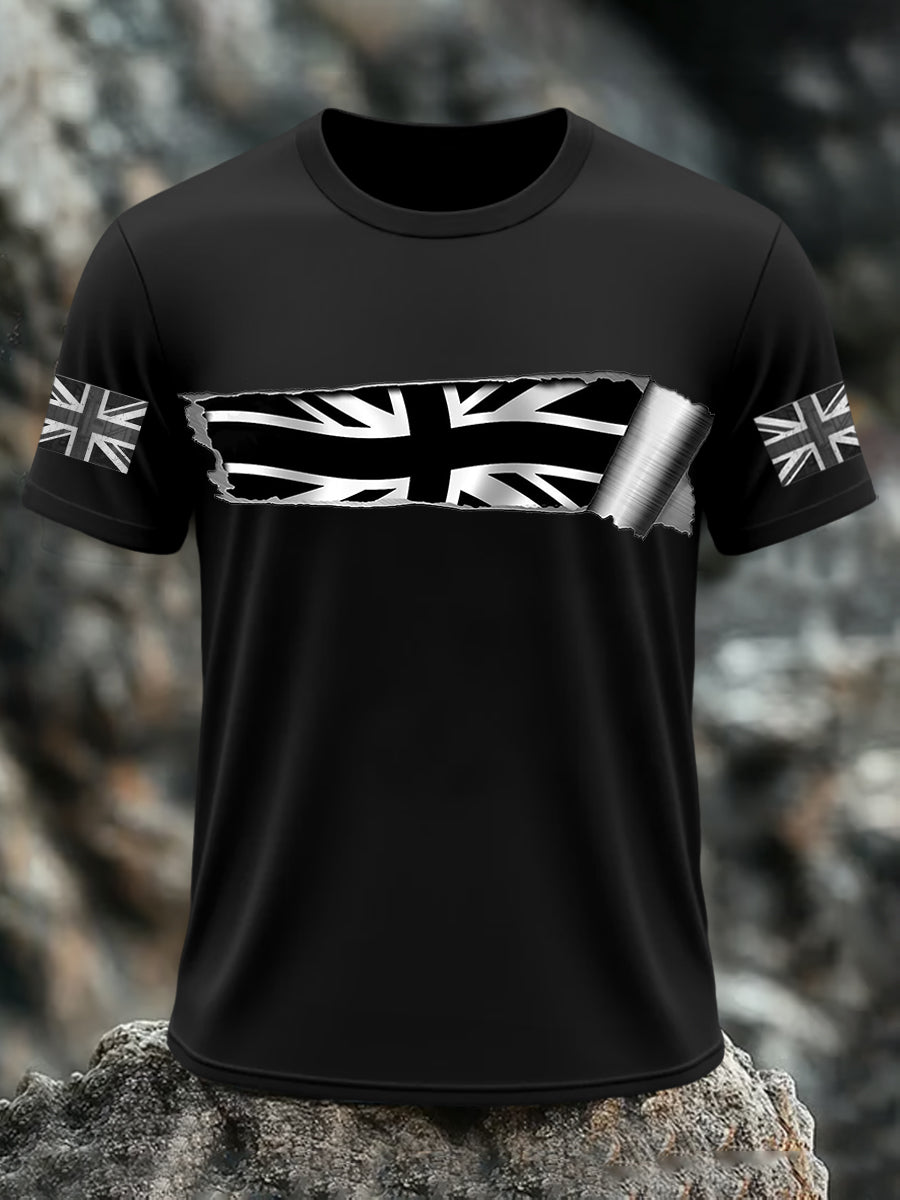 Men's UK Flag Print Casual Short Sleeve Tee