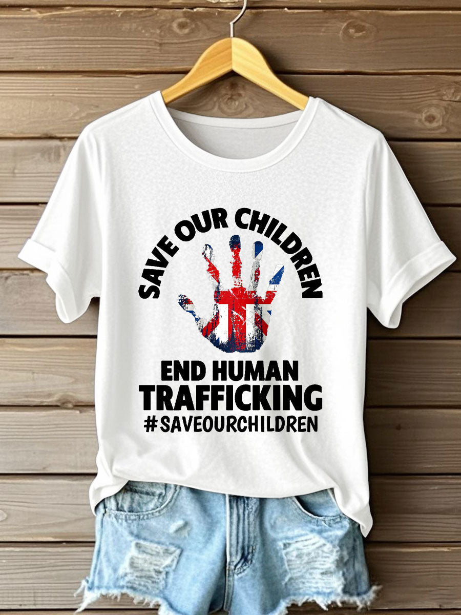 Women's UK Save Our Children Printed T-Shirt