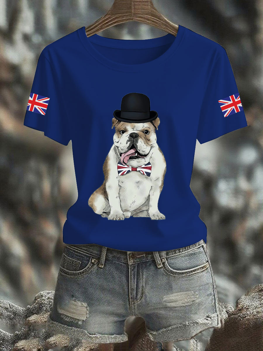 Women's Vintage England Flag Casual Printed T-Shirt