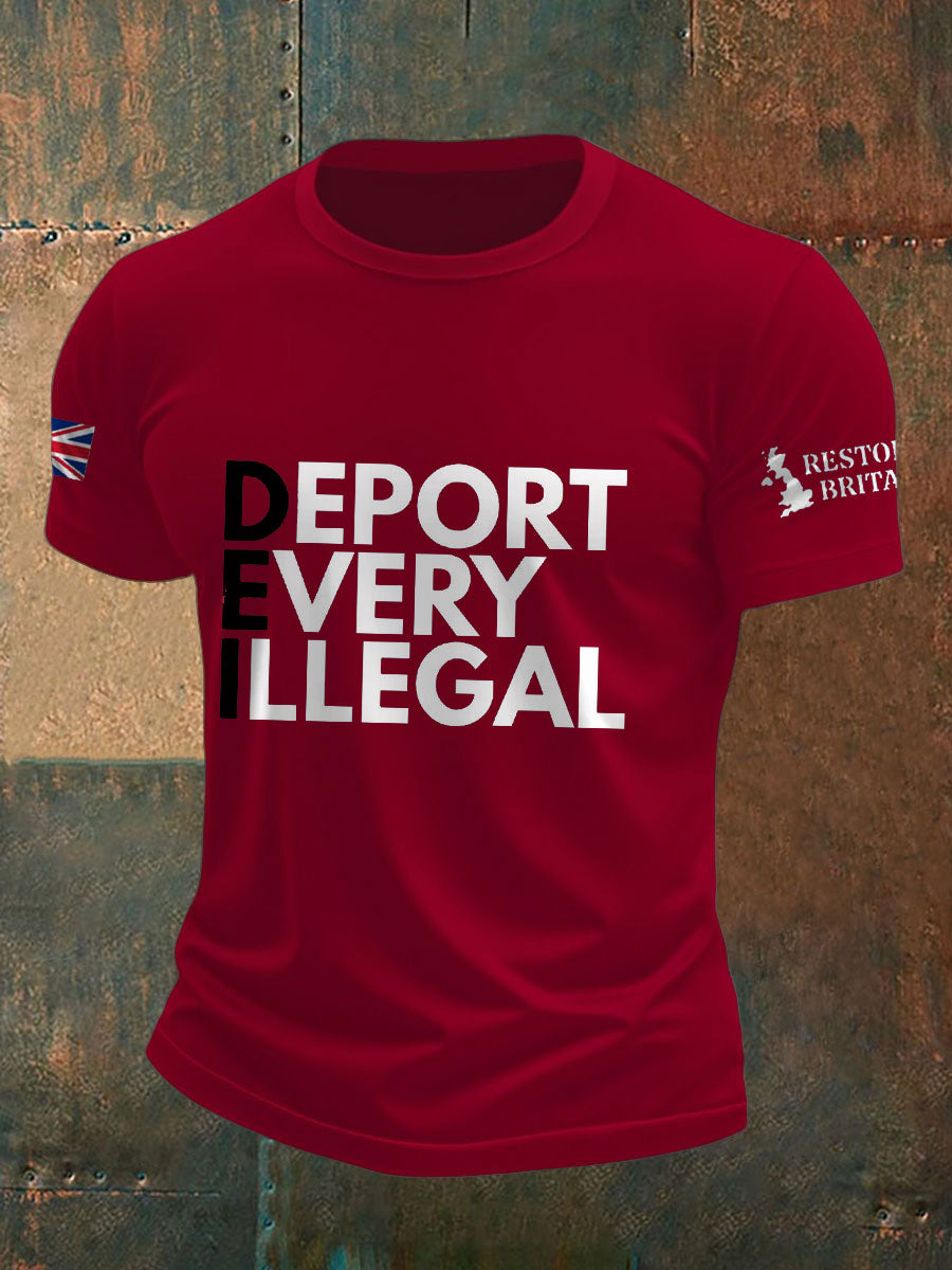 Men's UK Flag Immigration Printed T-shirt