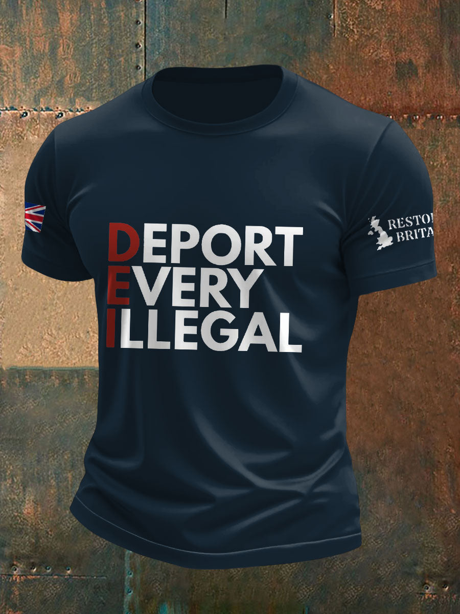 Men's UK Flag Immigration Printed T-shirt