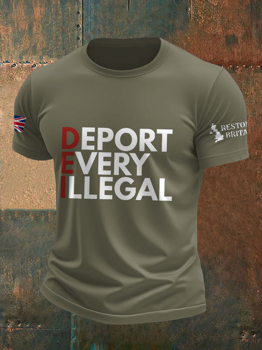 Men's UK Flag Immigration Printed T-shirt