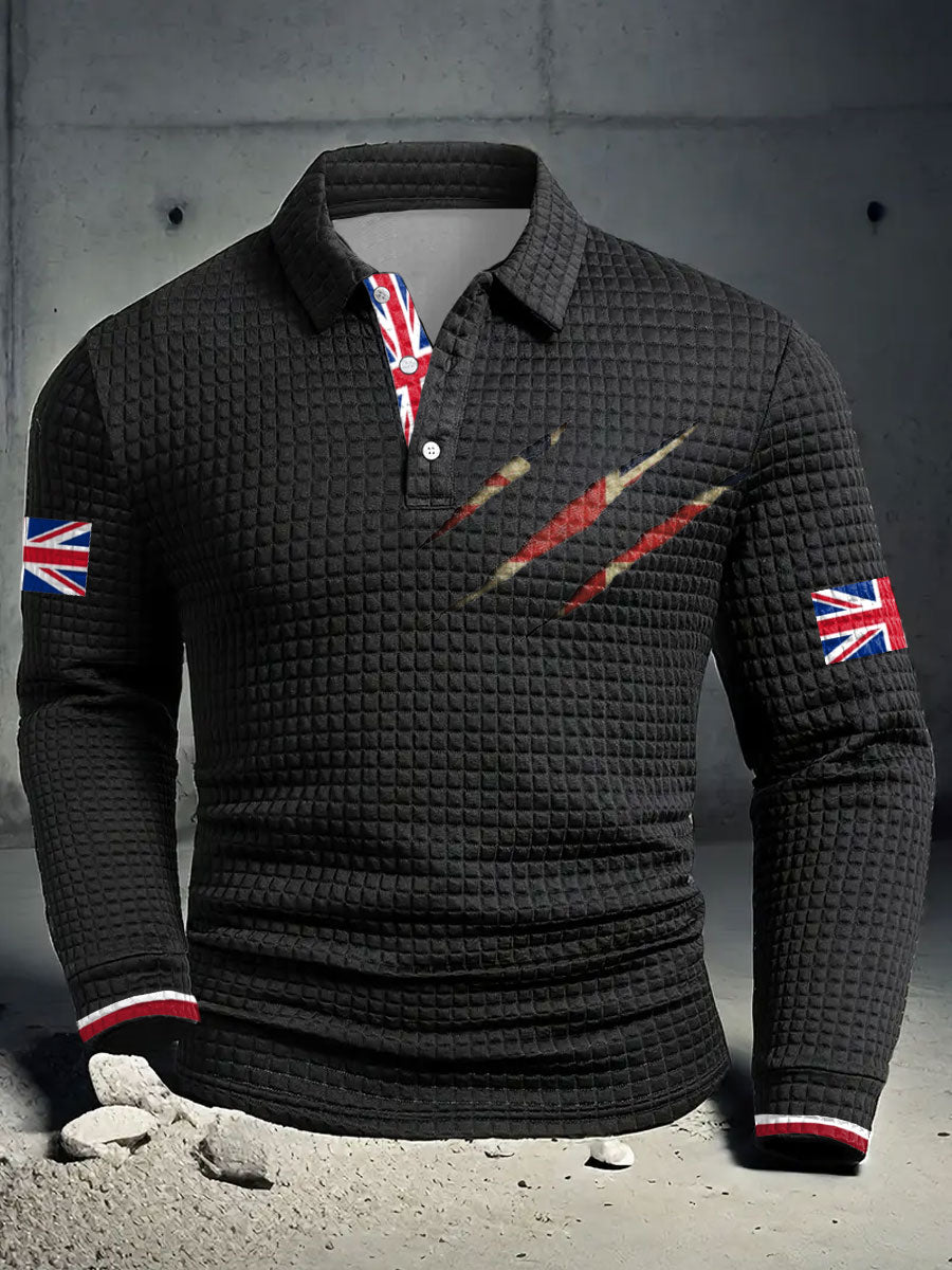 Men's UK Flag Printed Casual Tops
