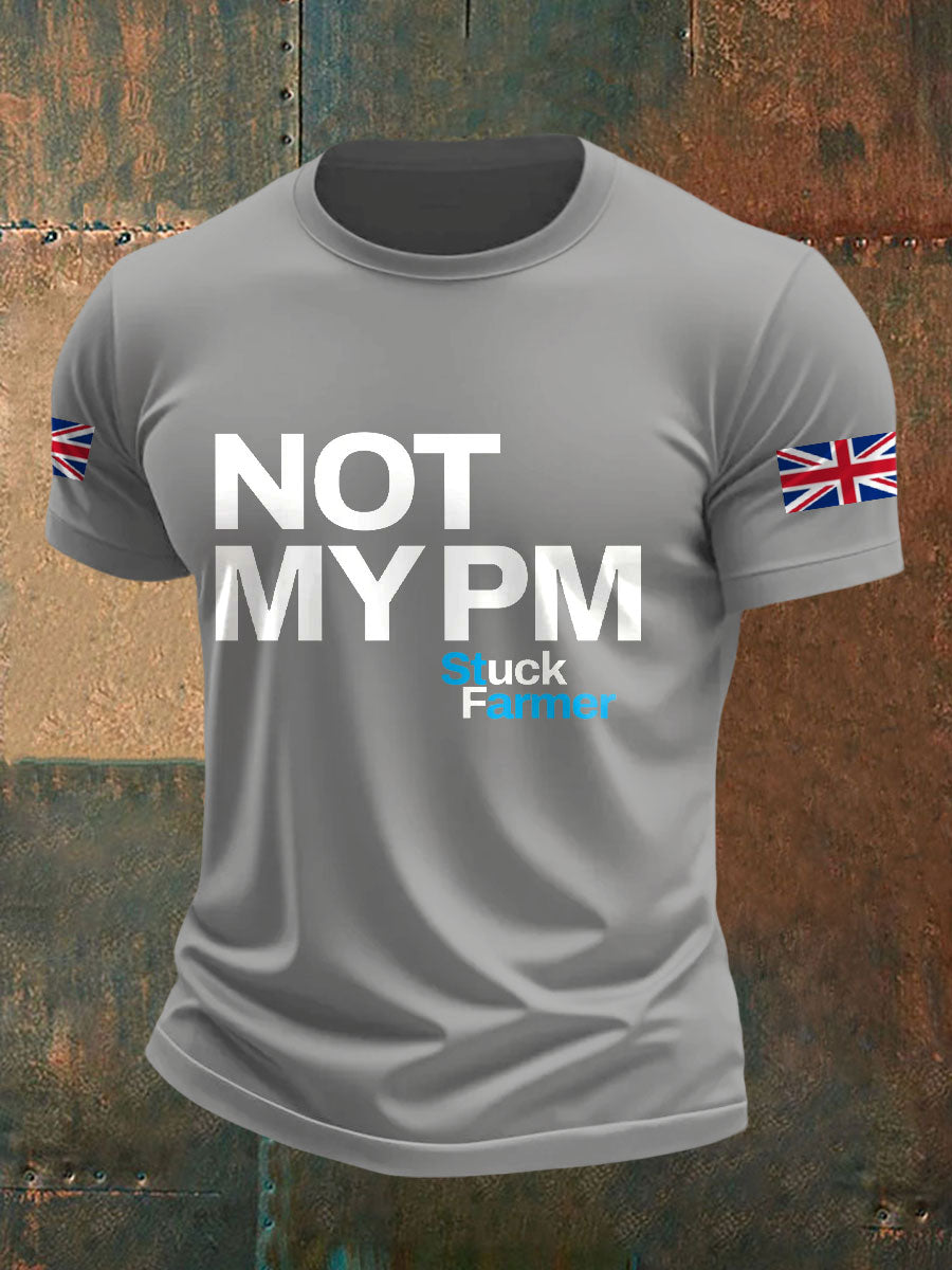 Men's UK Flag Not My MYPM Printed T-shirt