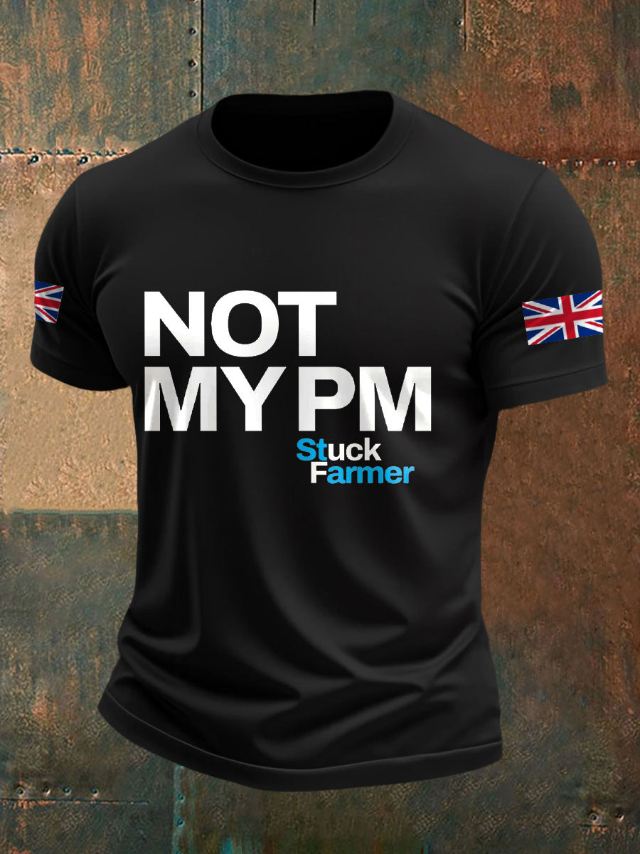 Men's UK Flag Not My MYPM Printed T-shirt