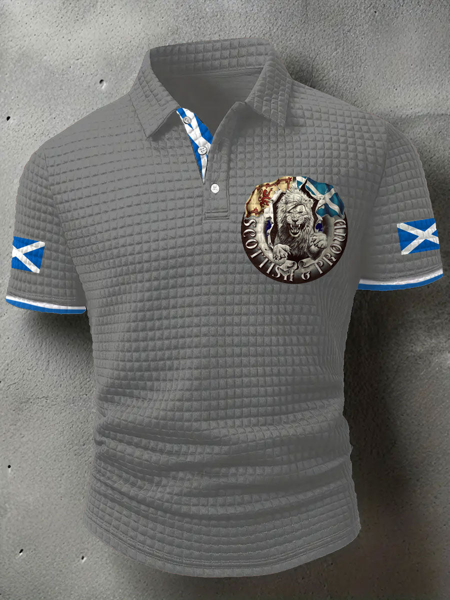 Men's Scotland Flag Proud The Brave Printed Casual Tops