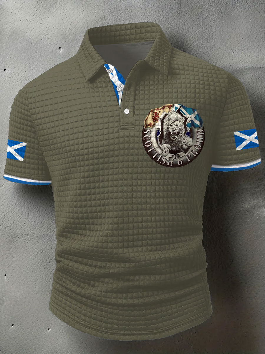 Men's Scotland Flag Proud The Brave Printed Casual Tops