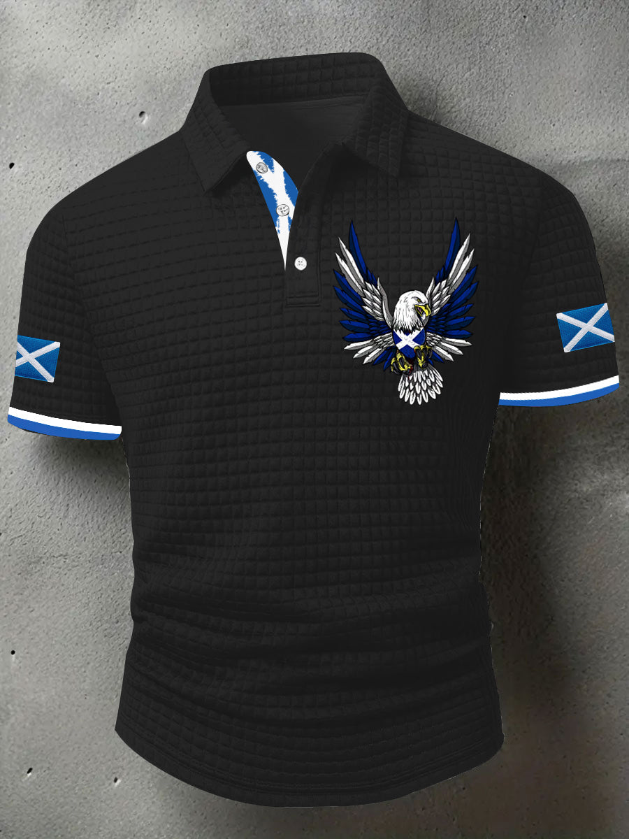 Men's Scotland Flag Proud The Brave Printed Casual Short Sleeve Tops