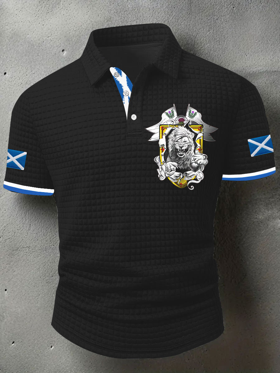 Men's Scotland Flag Proud The Brave Printed Casual Short Sleeve Tops