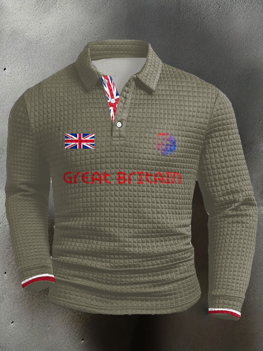 Men's UK Flag Printed Casual Tops