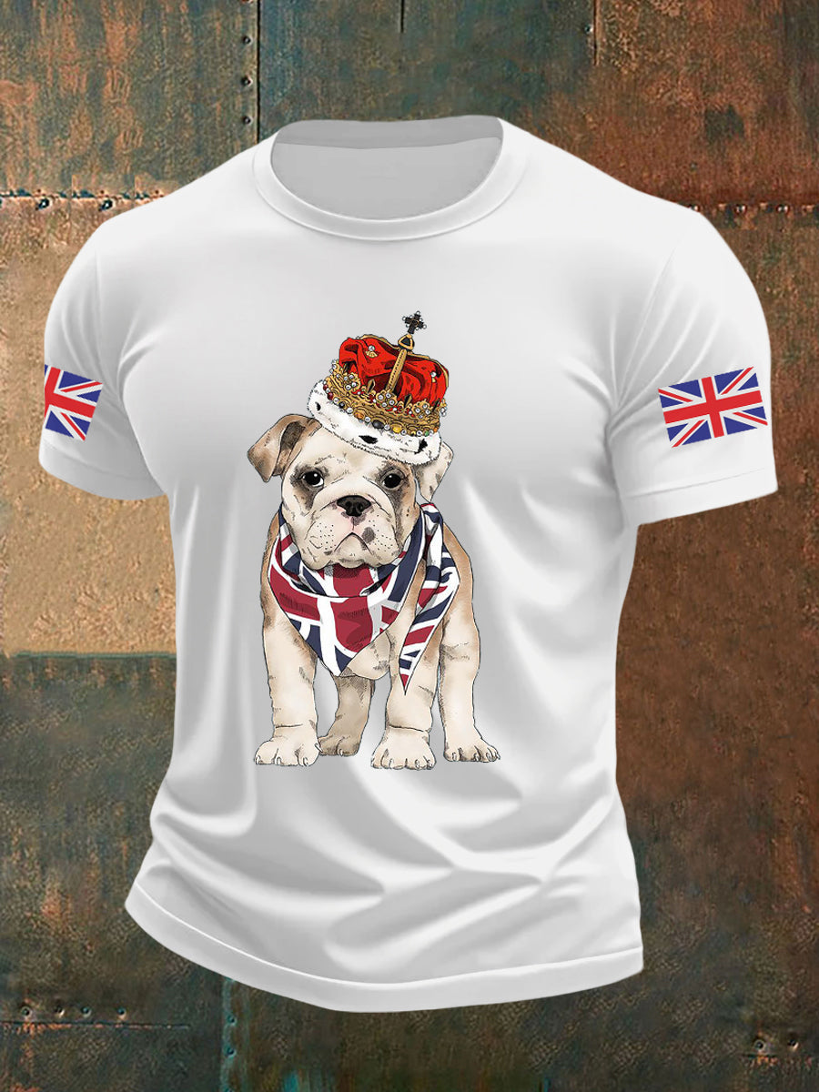 Men's Vintage England Flag Casual Printed T-shirt