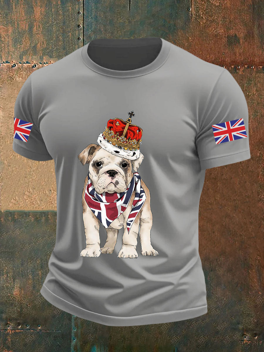 Men's Vintage England Flag Casual Printed T-shirt