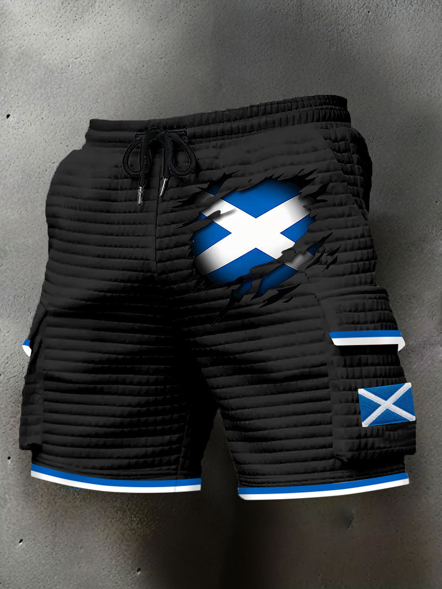 Men's Scotland Flag Proud The Brave Printed Shorts