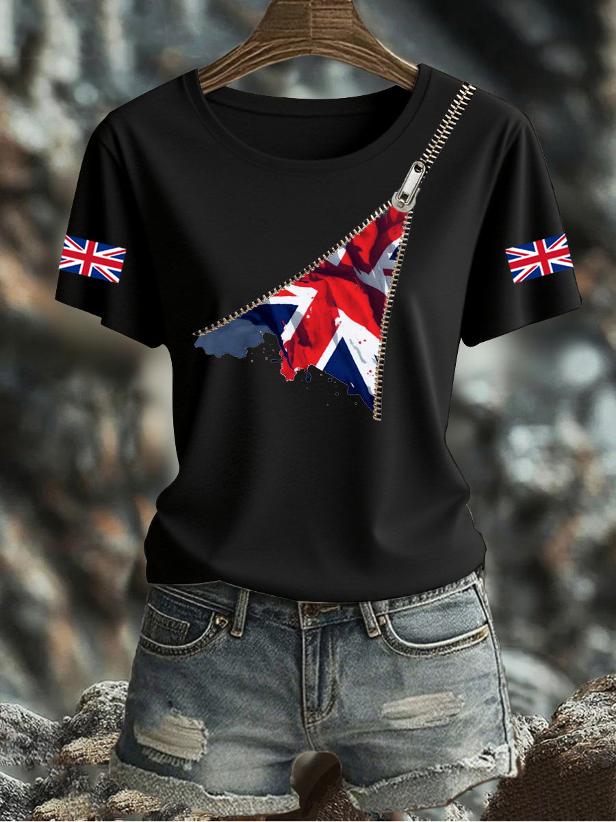 Women's UK Flag Printed T-shirt