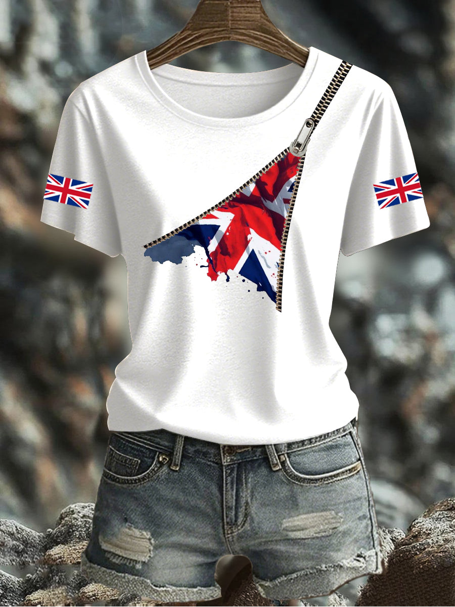 Women's UK Flag Printed T-shirt
