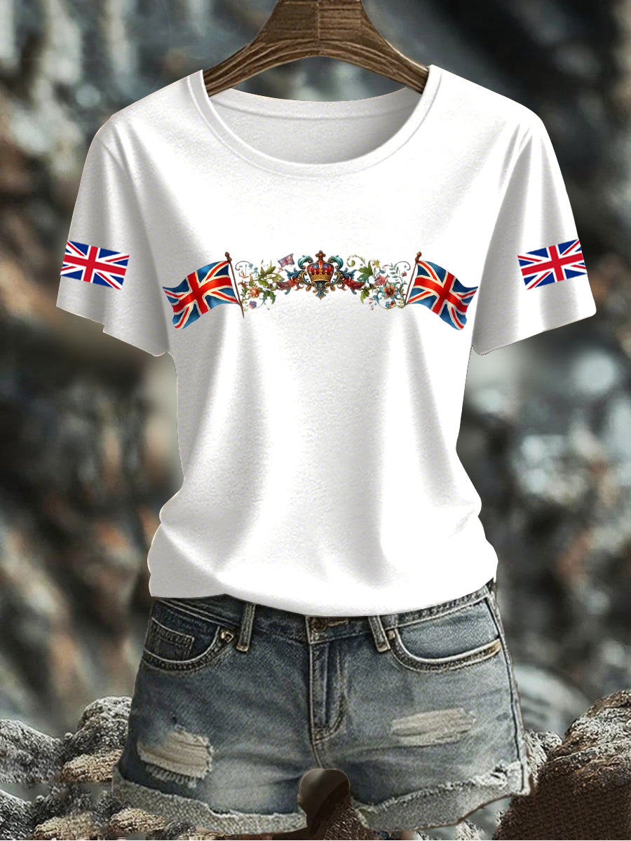 Women's UK Flag Printed T-shirt
