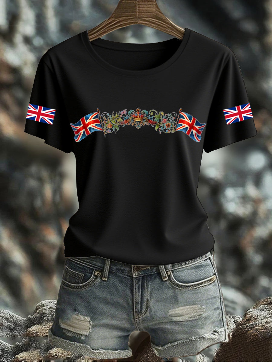 Women's UK Flag Printed T-shirt