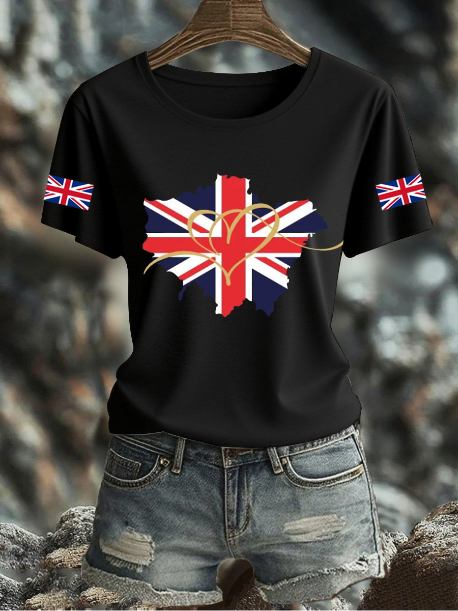 Women's UK Flag Printed T-shirt
