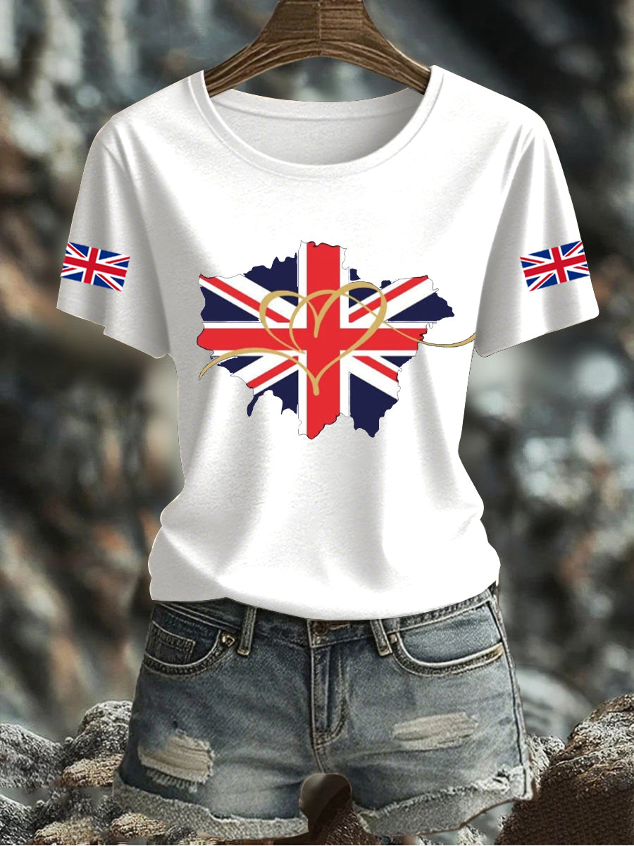 Women's UK Flag Printed T-shirt