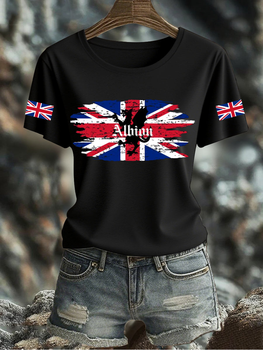 Women's UK Flag Printed T-shirt