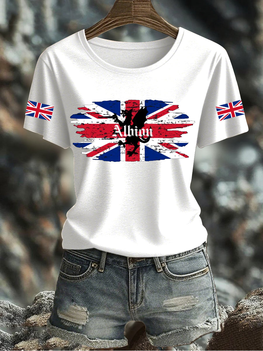 Women's UK Flag Printed T-shirt