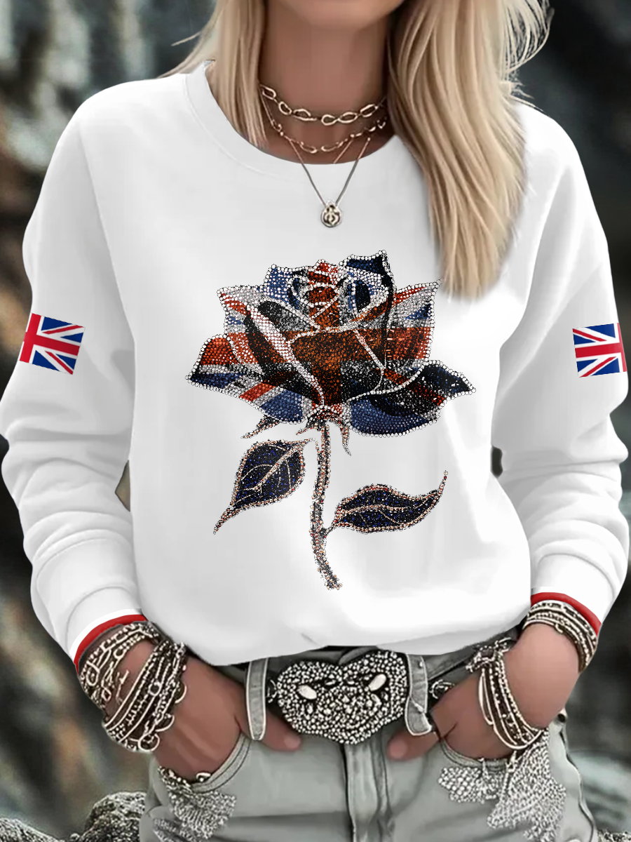 Women's UK Flag Art Printed Sweatshirt