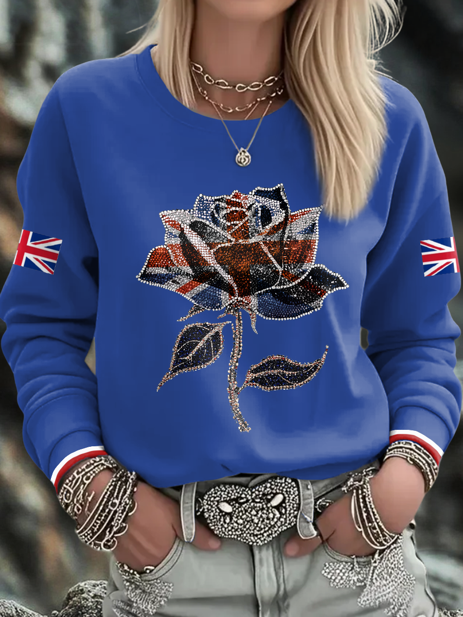 Women's UK Flag Art Printed Sweatshirt