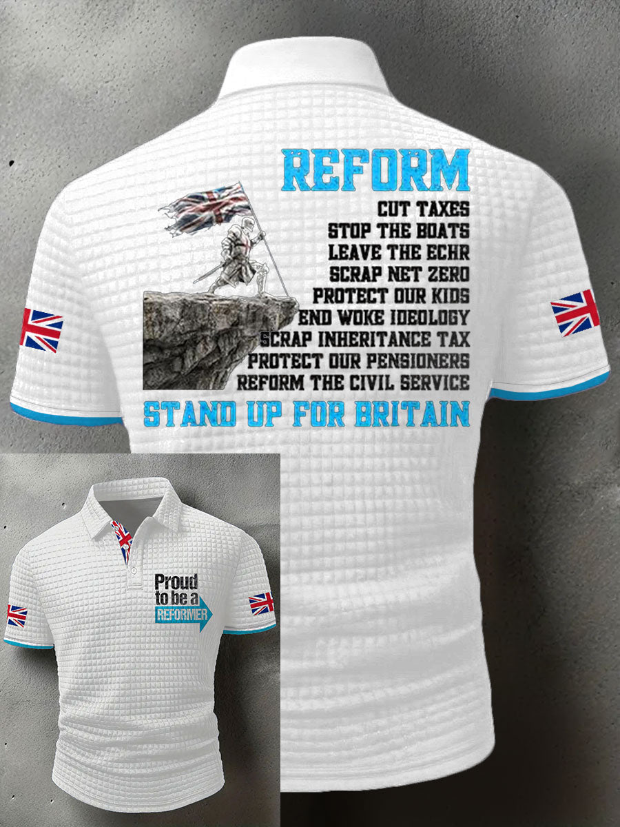 Men's UK Flag Reform Printed Casual Tops