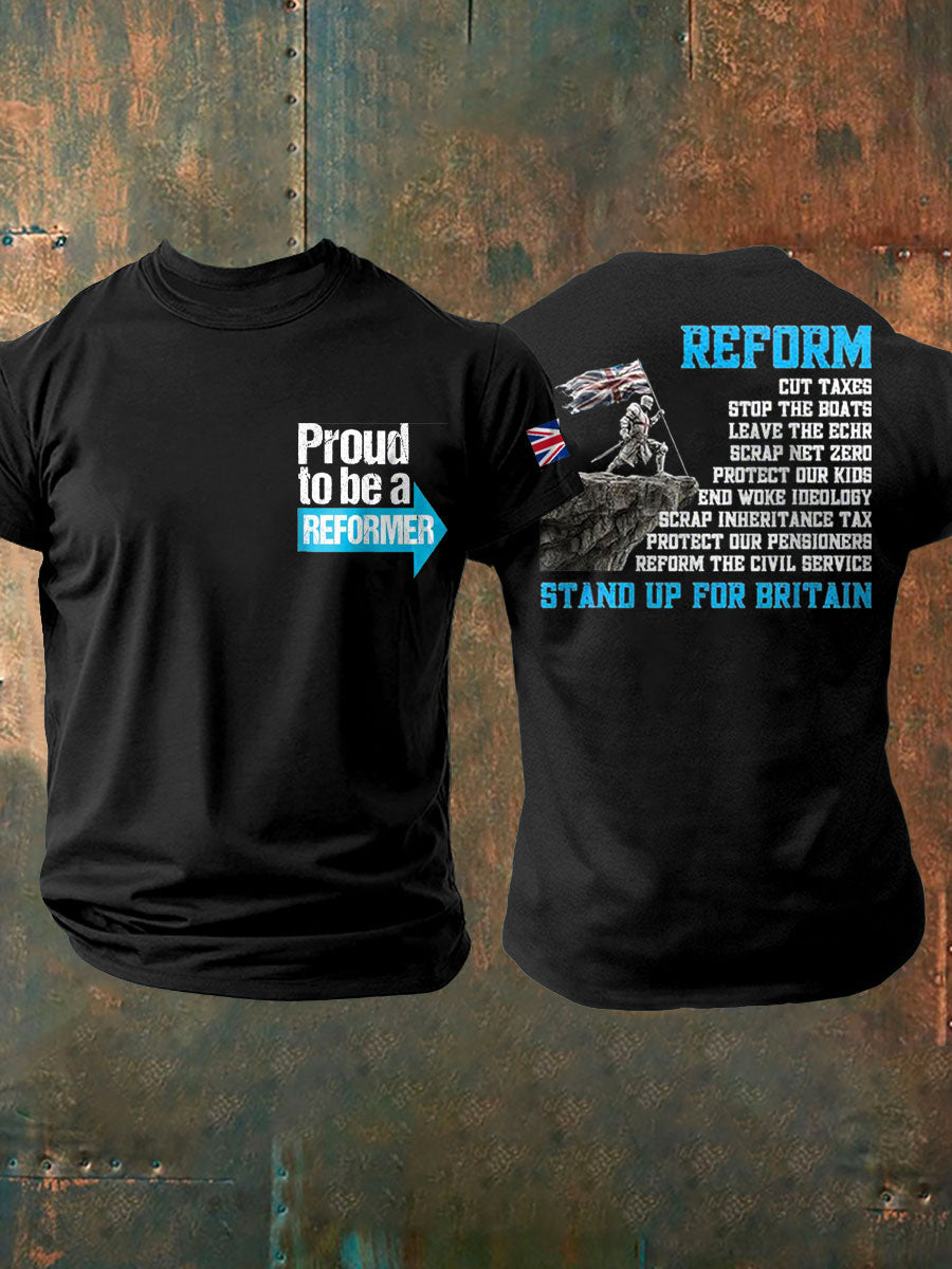 Men's UK Flag Reform Printed T-shirt