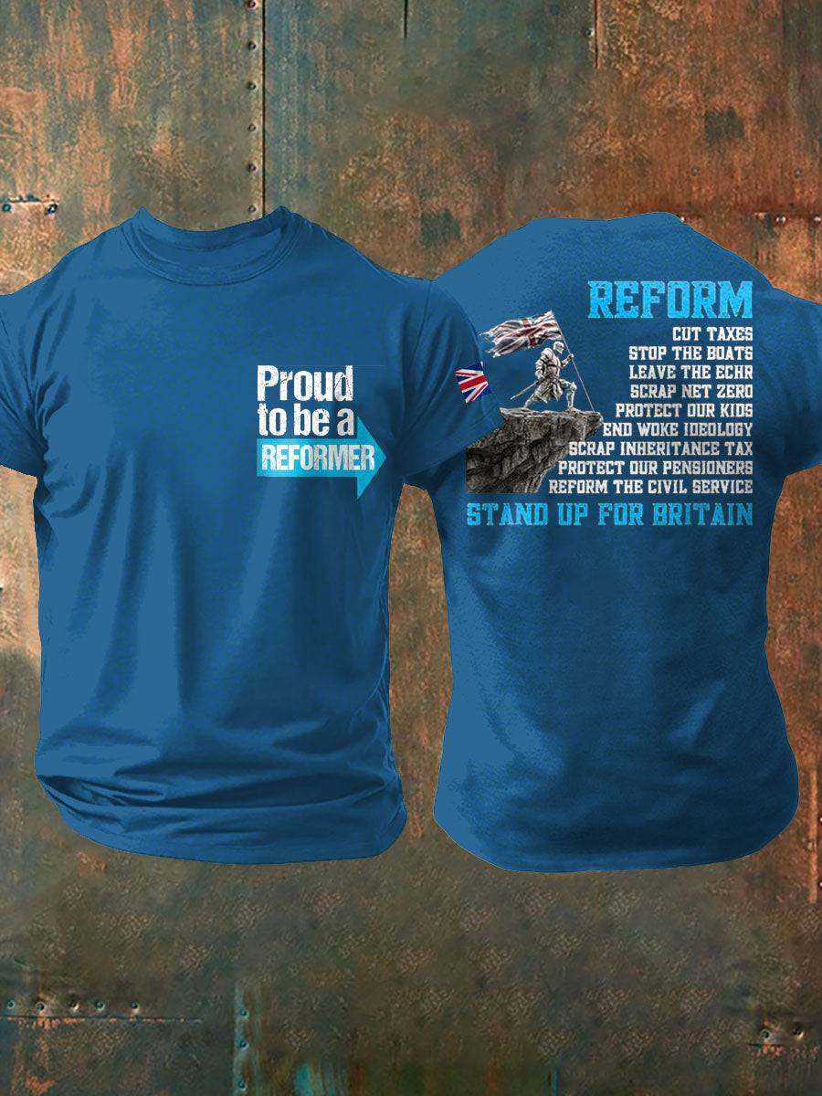 Men's UK Flag Reform Printed T-shirt