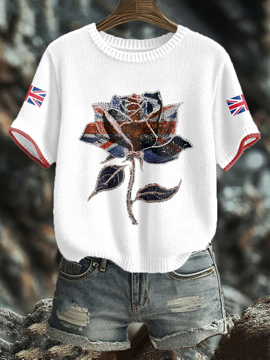Women's UK Flag Art Printed Tops