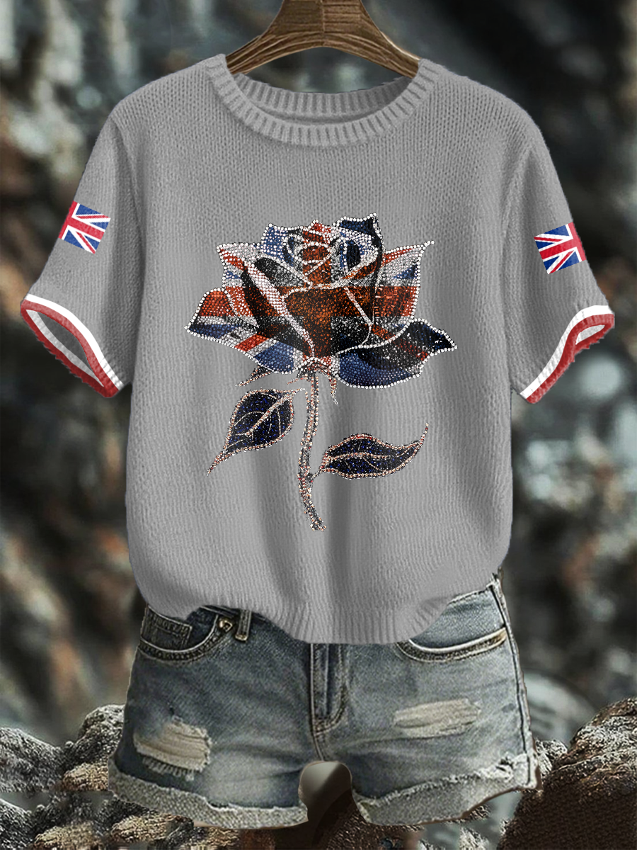 Women's UK Flag Art Printed Tops