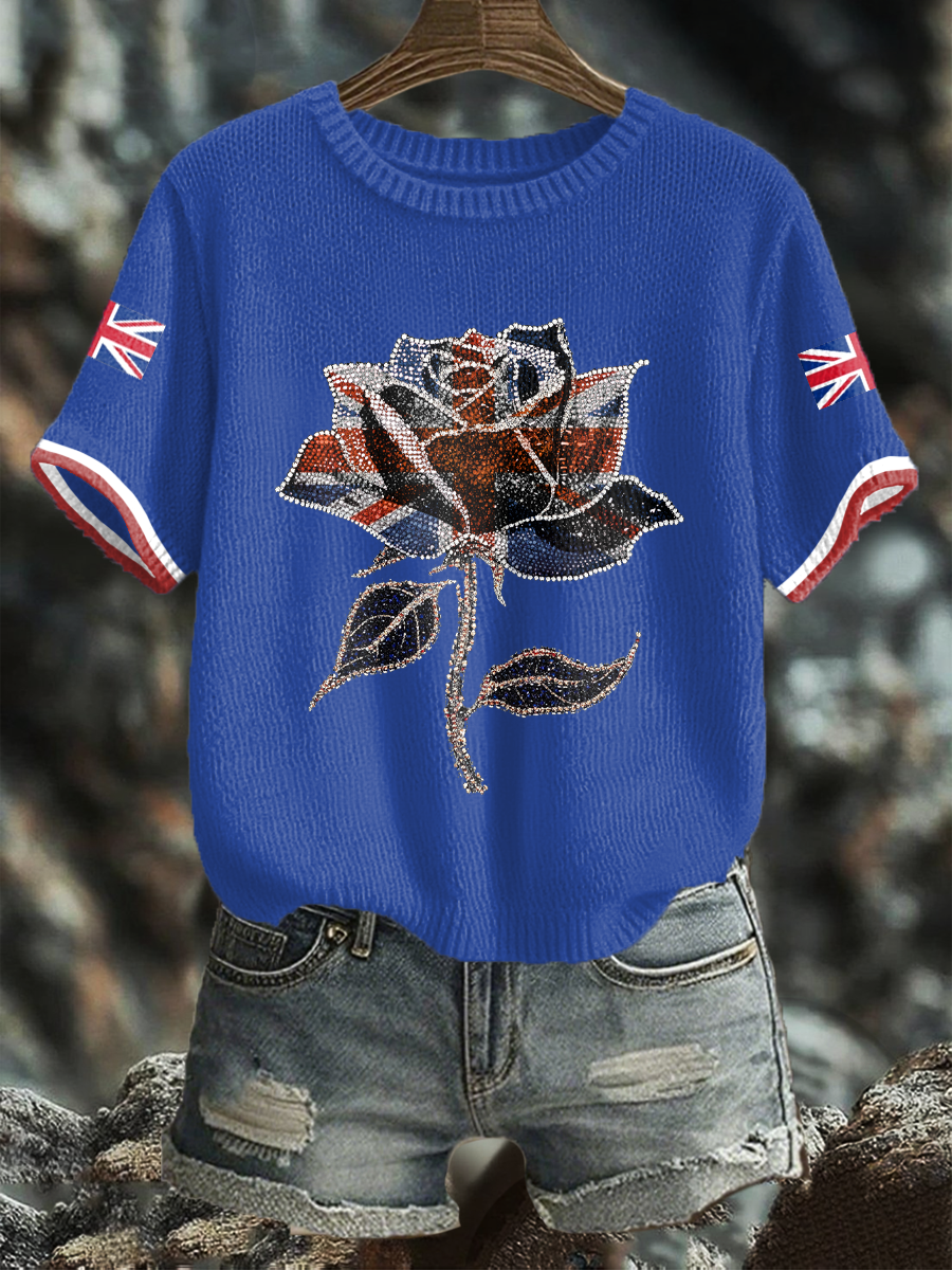Women's UK Flag Art Printed Tops