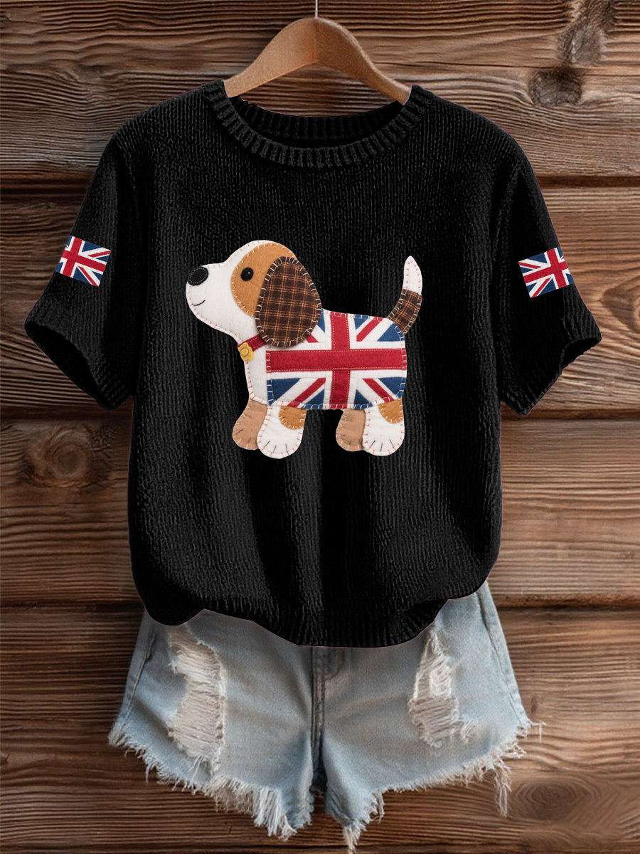 Women's UK Flag Butterfly Cozy Knit Sweater