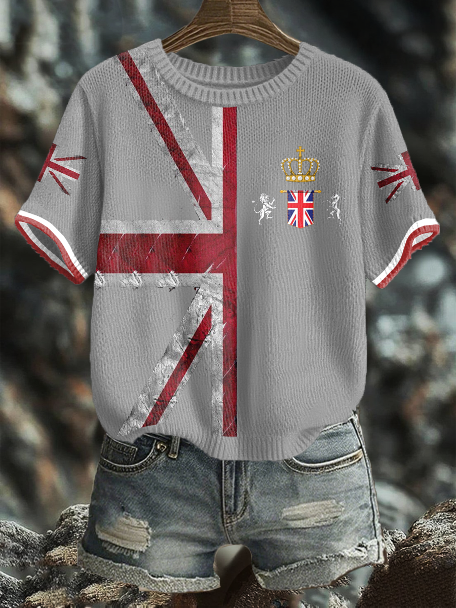 Women's UK Flag Art Printed Tops