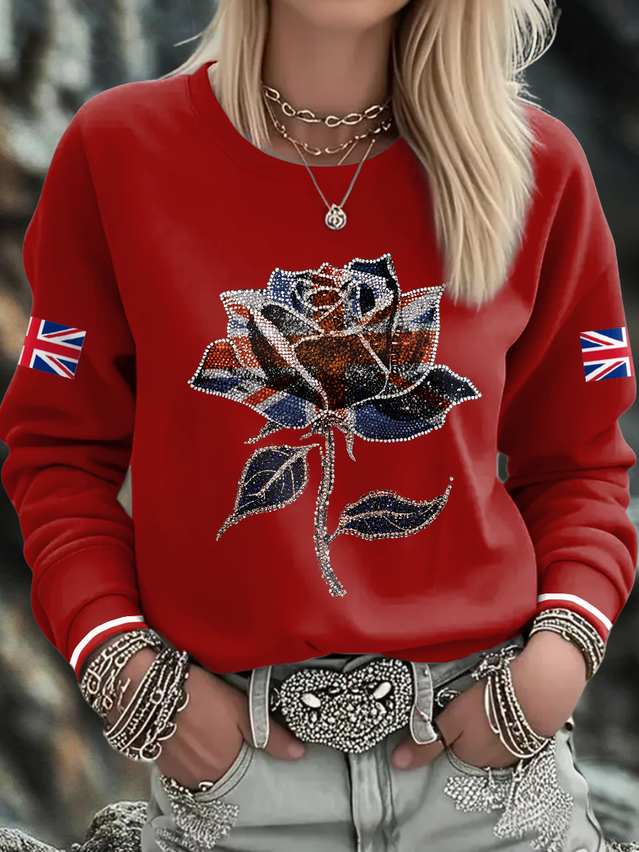 Women's UK Flag Art Printed Sweatshirt