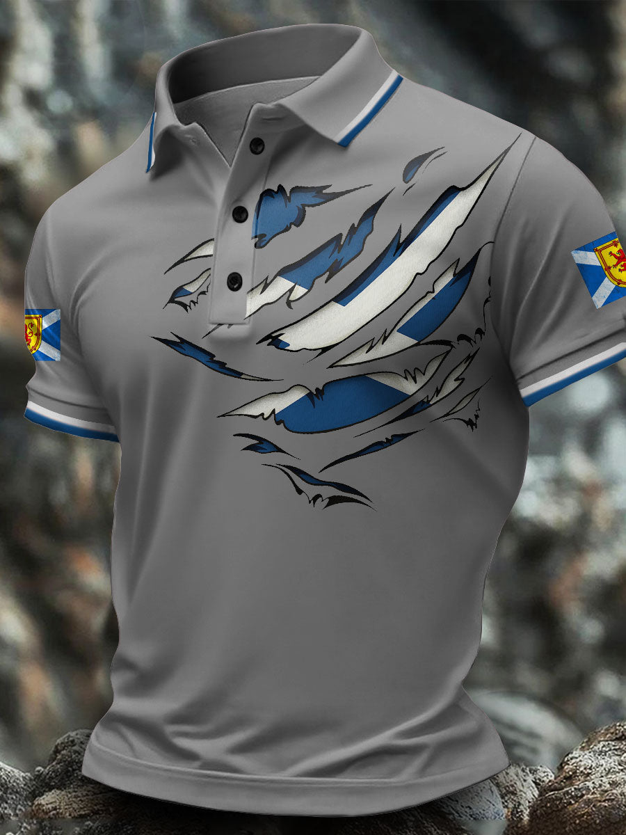 Men's Scotland Flag Art Printed Casual Tops