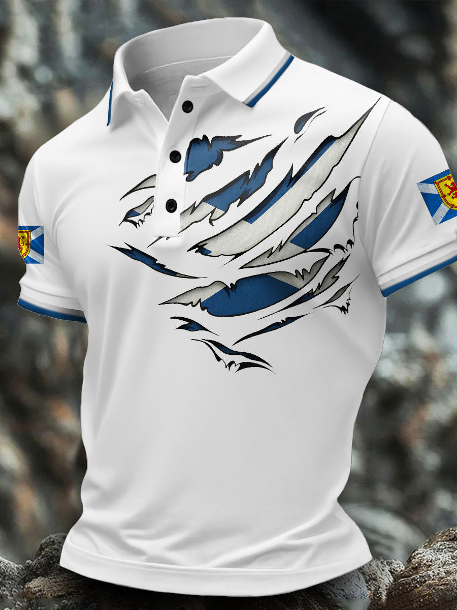 Men's Scotland Flag Art Printed Casual Tops