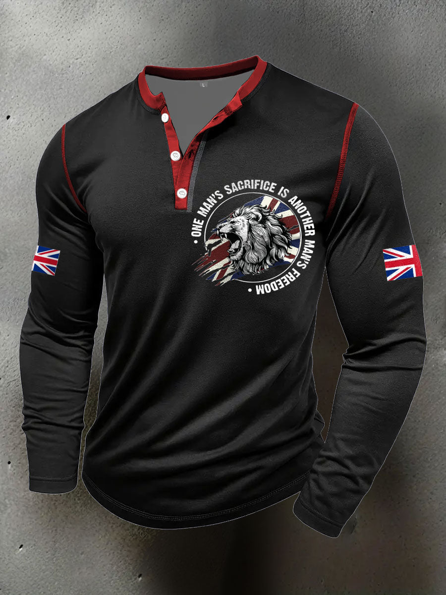 Men's UK Flag Art Printed Casual Tops