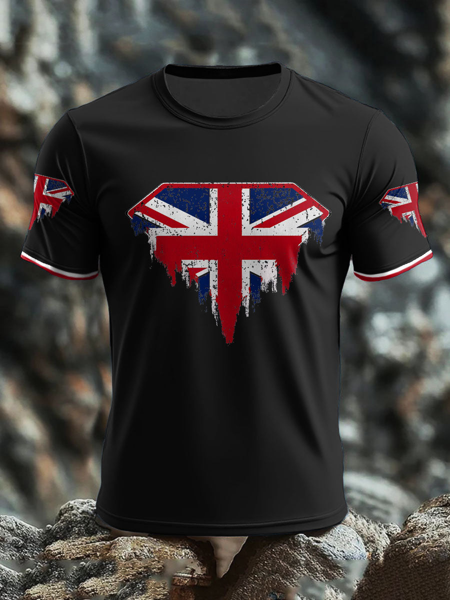 Men's UK Flag Art Printed T-shirt
