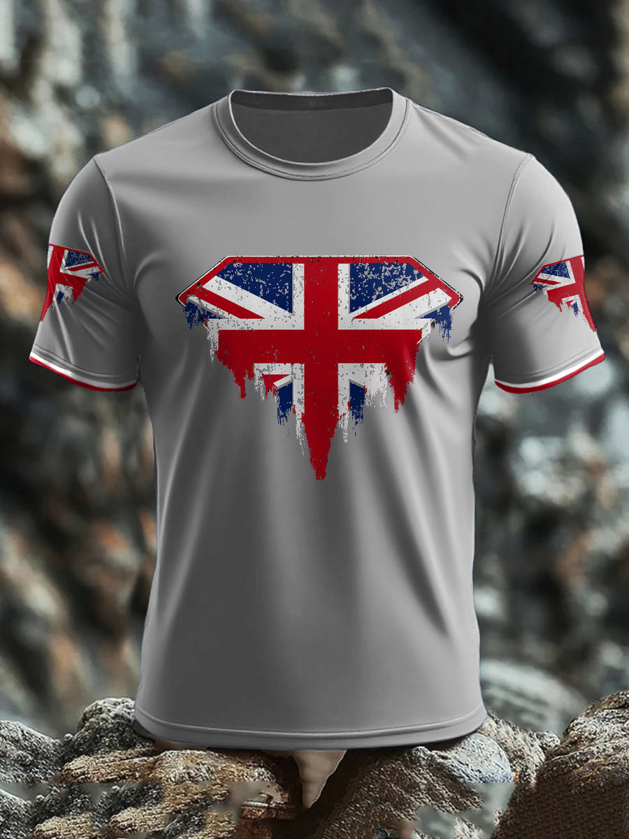 Men's UK Flag Art Printed T-shirt