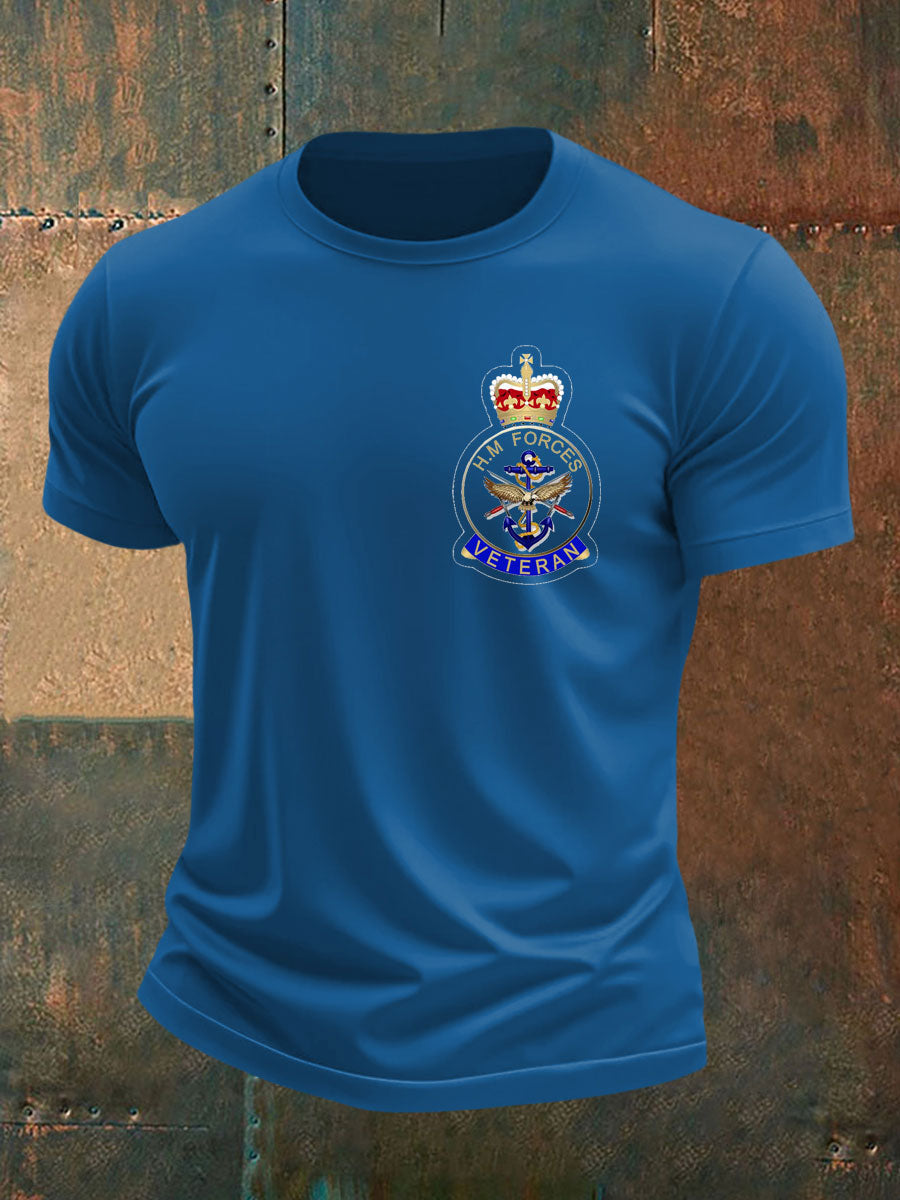 Men's British Veteran imitation cotton short-sleeved T-shirt