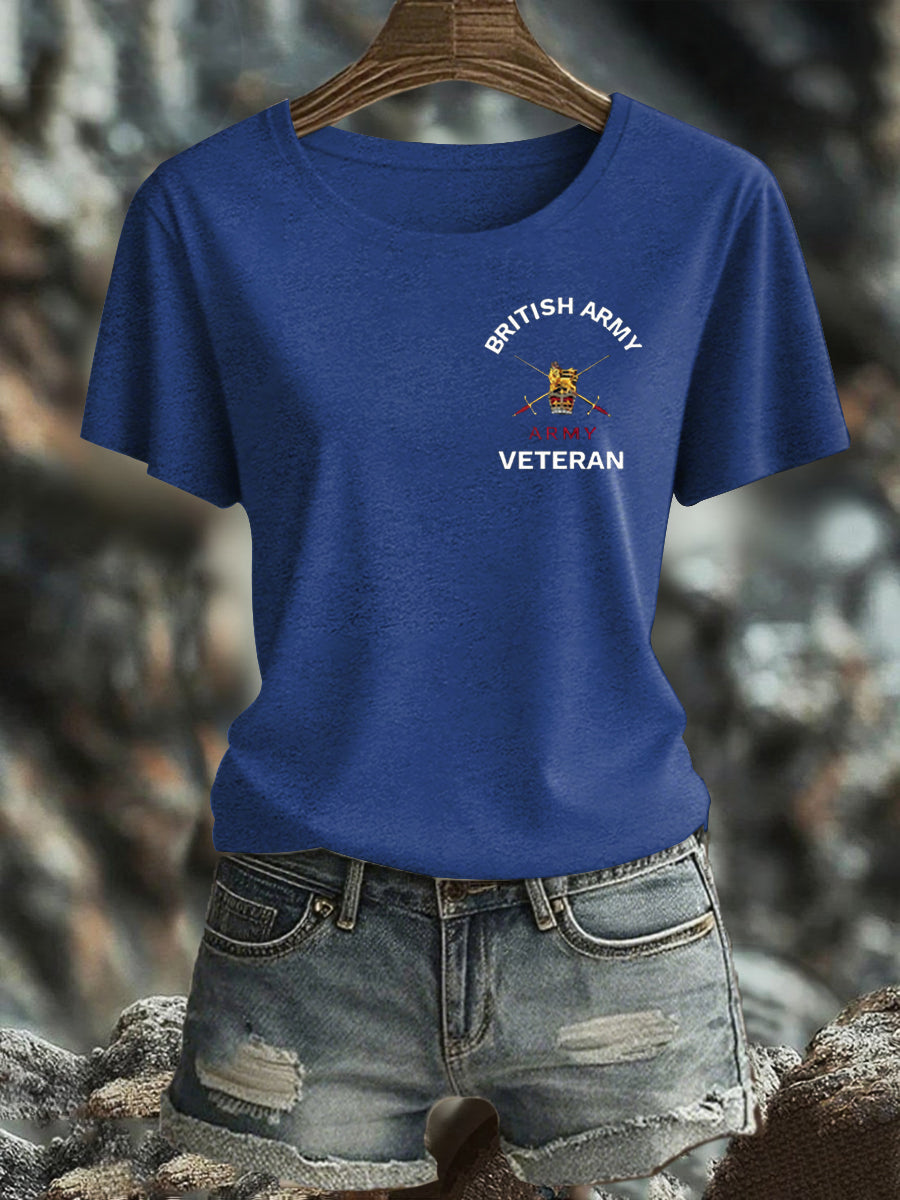 Women's British Veteran Iron On Short Sleeve T-Shirt