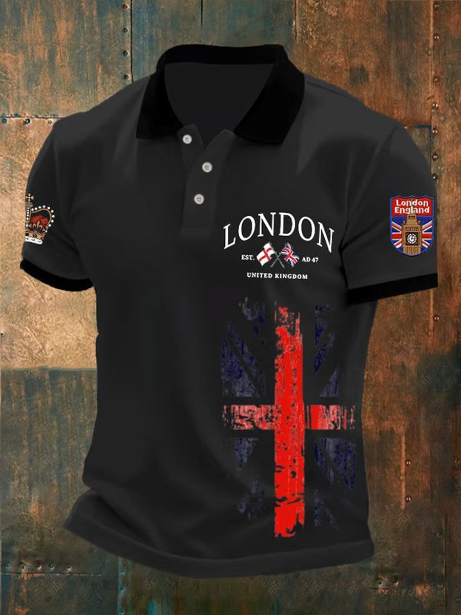 Men's UK Lodon Printed Casual Tops