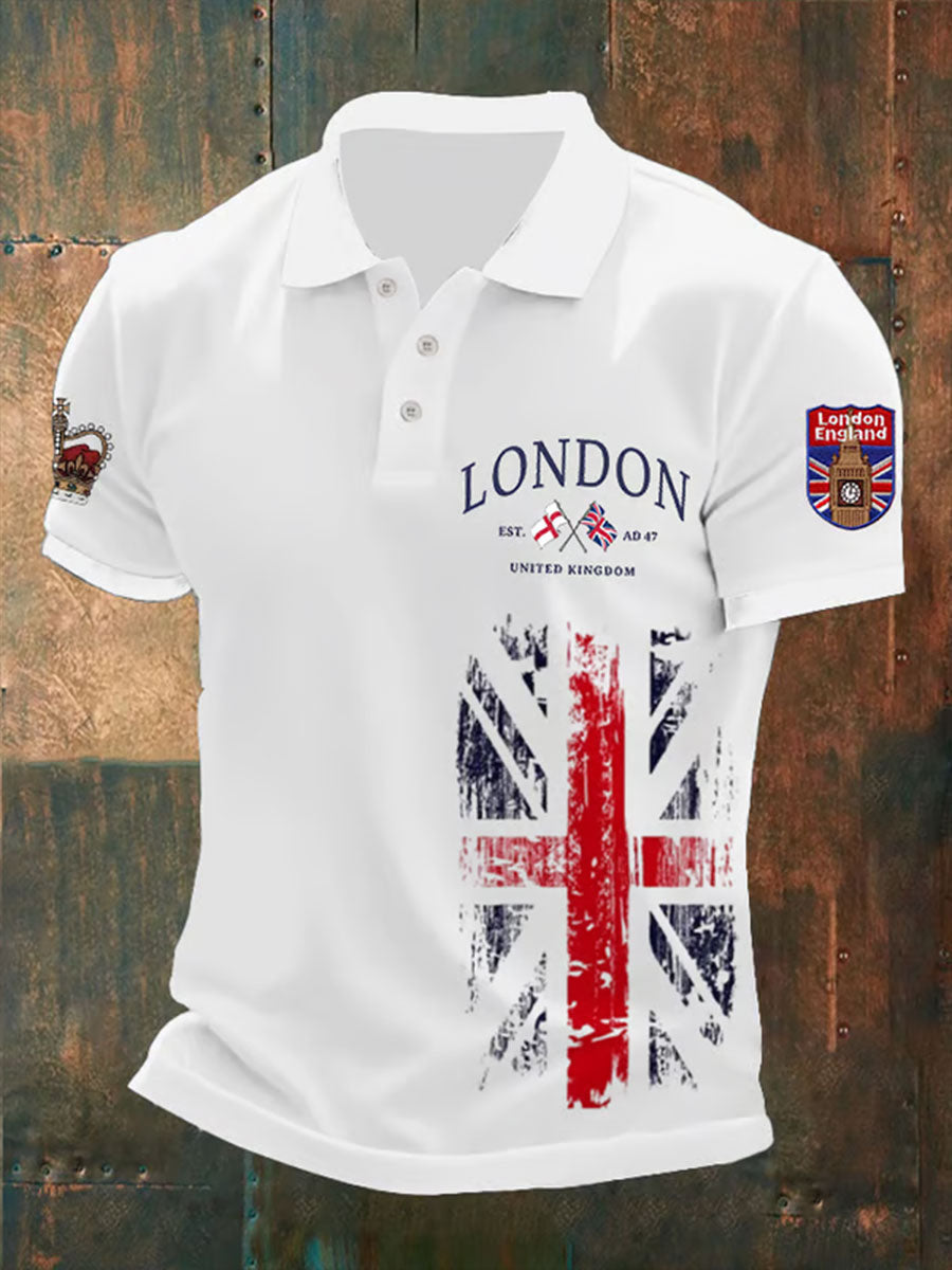 Men's UK Lodon Printed Casual Tops