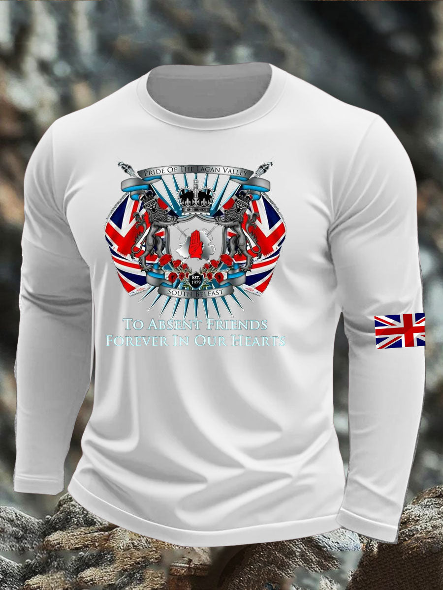 Men's British Veteran long sleeve round neck T-shirt