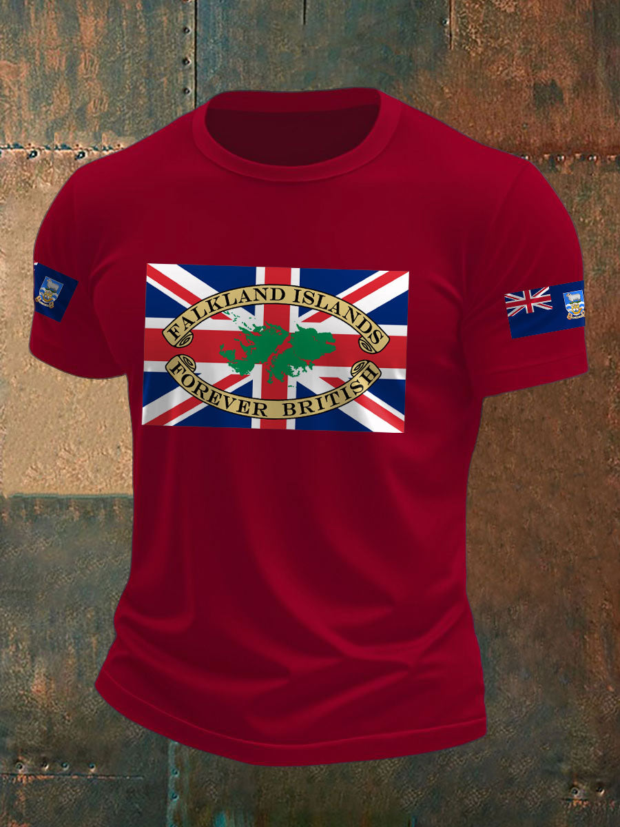 Men's Falklands War UK Flag Printed T-shirt