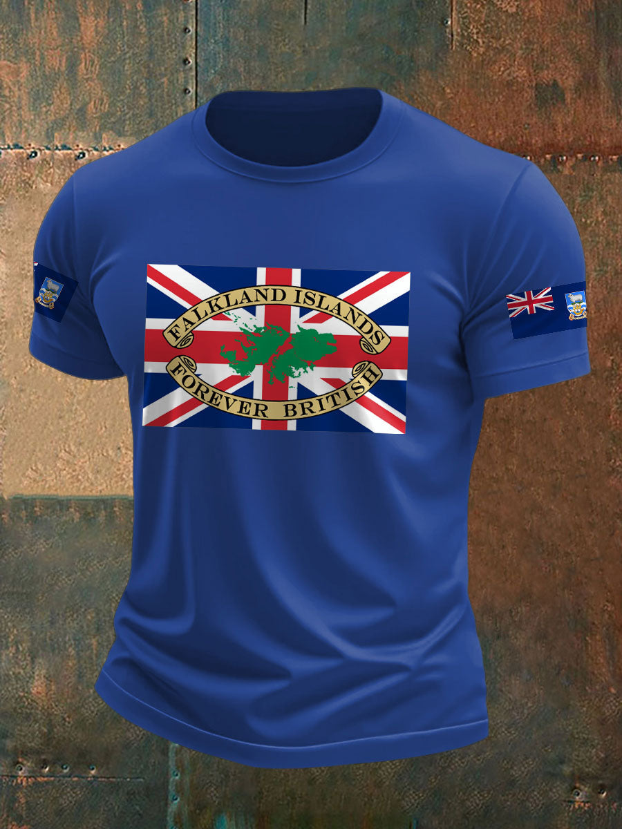 Men's Falklands War UK Flag Printed T-shirt